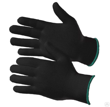 Перчатки нейлоновые, черные, арт. 17737 — изображение товара РусПак